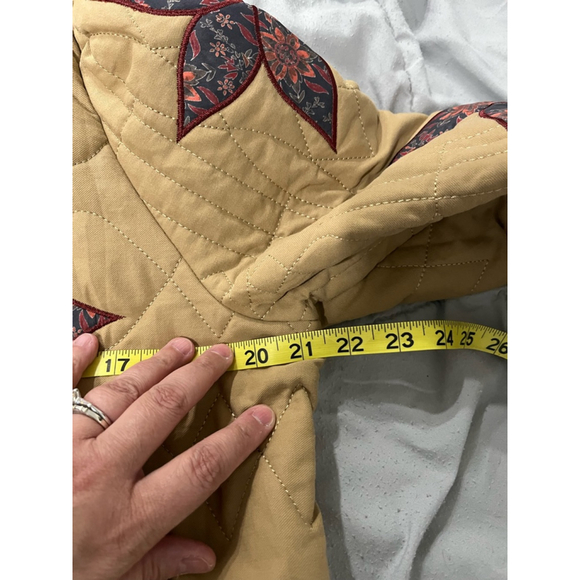 Women's Unbranded Quilted Jacket Size S Tan‎ Floral - Picture 5 of 7